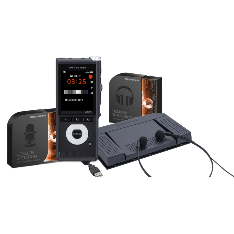 Bundle Enregistreur vocal OM SYSTEM DS-2700 + AS-2700