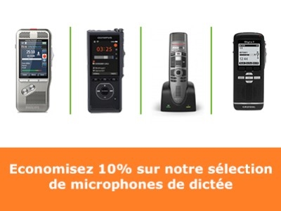 10% de remise sur les microphones de dictée !
